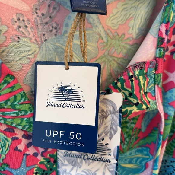 Island collection woman's large flowy fun summer pattern dress, coverup - Picture 5 of 9